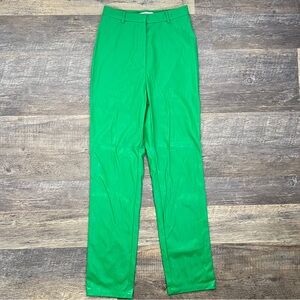 Egries green faux leather high-rise straight leg pants size small S B18